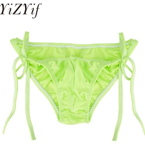 Smooth Men Briefs Underwear Mens Sexy Mini Briefs Bikini Underpants Man Exotic Panties with Fastening String Gay Lingerie