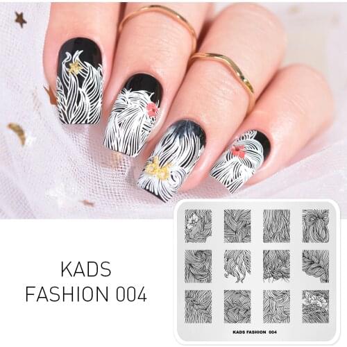 KADS New Arrival Fashion 004 Series Various Beauty Hairstyle Shape Templates DIY Image Nail Art Stamping Plate for Decorations