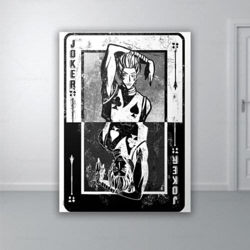 The Joker Card Hisoka Anime HxH Home Decor Canvas Poster Print Decoration Art High Quality Wall Picture Living Room Painting