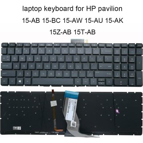 Backlit keyboard for HP Pavilion 15 15Z 15T AB 15-AK 15-BC 15-AU 15-AW 15-AN US English black KB red key with green keys layout