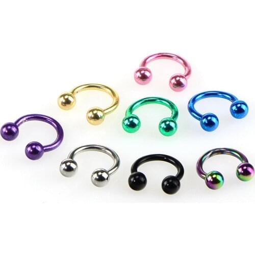8 Pcs Colorful Steel Horseshoe Nose Septum Rings Ear Rings Body Piercing Nariz Jewelry Piercng 3 Sizes available 6mm/8mm/10 mm