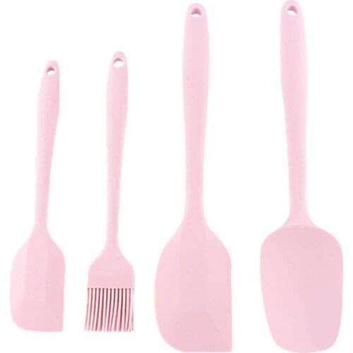 Kitchen Scraper Kit Food Grade Rubber Spatulas 4 Colors Non-Stick Safe Versatile Safety Kids Cooking Scraper Spatulas