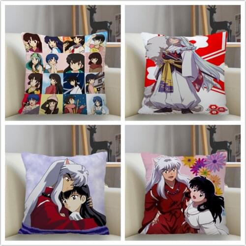 Musife Custom Inuyasha Pillowcase Home Decoration 45*45cm Zipper Square Pillowcase Throw Pillow Cover Drop Shipping