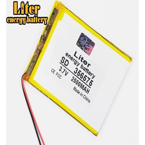 3.7V 2500mAh 356575 Lithium Polymer Li-Po li ion Rechargeable Battery cells For Mp3 MP4 MP5 GPS mobile bluetooth