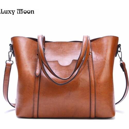 Fashion Leather Handbags Oil wax Women bag large capacity Lady Hand Bags Sac Bolsos Mujer Women messenger bag Big Tote