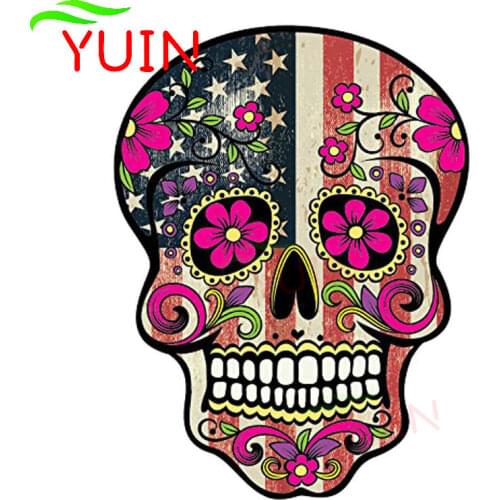 Fashion Automobile Styling MEXICAN SUGAR SKULL Car Sticker Accessories PVC Decoration High Quality Waterproof Decal 13*10cm