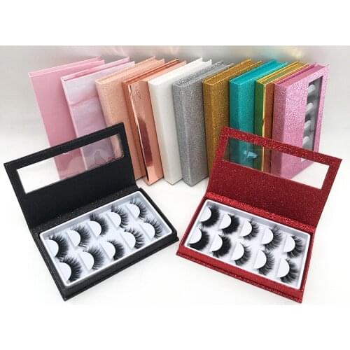 Newest Lash Book with 5 Pairs 3D 5D Mink False Eyelashes Custom Eyelash Packaging Box