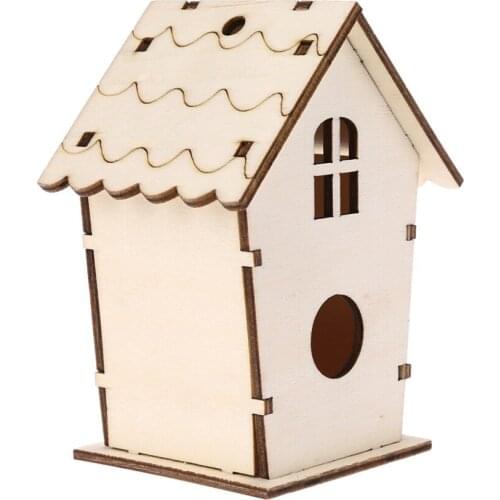 Natural Wooden Bird House Nest Creative Wall-mounted Garden Outdoor Bird Cage Box