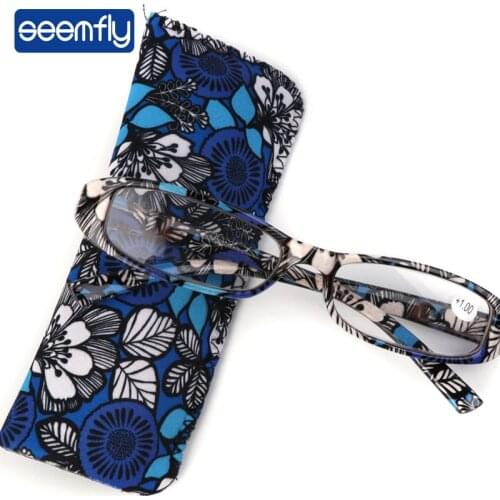 Seemfly Reading Glasses Men Portable Fashion Unisex Presbyopic Glasses With Bag Women Elegant Red Far Sighted Eyewear +1.0 to 4
