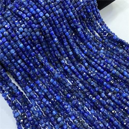 Wholesale Natural Kyanite Stone Cube Faceted Beads accessories 4mm Fashione Crystal DIY Gem Beads For Jewelry Making Bracelet