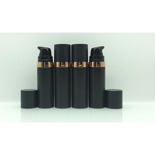 Plastic Pump Bottle 15ml Vacuum Pump Bottle Travel Bottling Container High Quality Black Lightproof Airless Pump Bottle Lotion