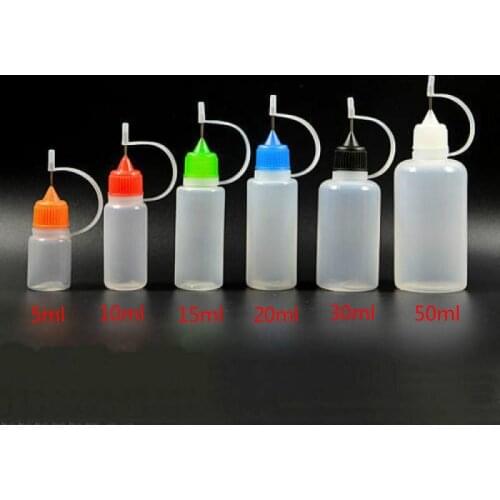 New 5/10/15/20/30ml PE Practical Translucent Plastic Needle Bottle Cigar Travel Dropper Container Solvent Oils