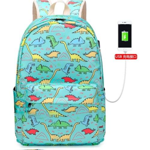Cartoon Dinosaur Printed Knapsack Mochila Infant Boys Backpacks Primary Junior High School Bag Kids Bookbag Casual Daypack