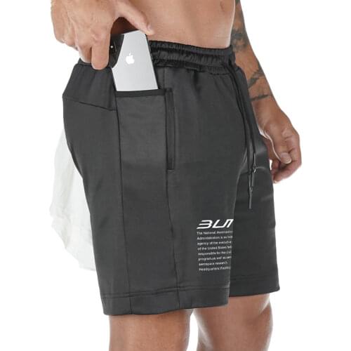 2021 Summer Running Shorts Men 2 in 1 Sports Jogging Fitness Shorts Training Quick Dry Mens Gym Men Shorts Sport gym Short Pants