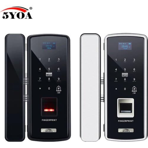 Glass Fingerprint Lock Digital Electronic Door Lock For Home Anti-theft Intelligent Password RFID Card Standalone Opener Smart