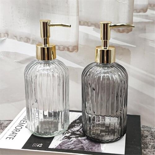 400ml Glass Soap Dispenser Bathroom Body Wash Hair Conditioner Shampoo Bottle Nordic Kitchen Detergent Storage Sub-bottle