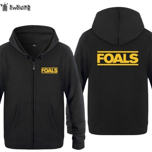 Zipper Hoodies Men FOALS Music Rock Mens Hoodie Hip Hop Fleece Long Sleeve Mens Jacket Sweatshirt Oversized Coat Homens Moleton