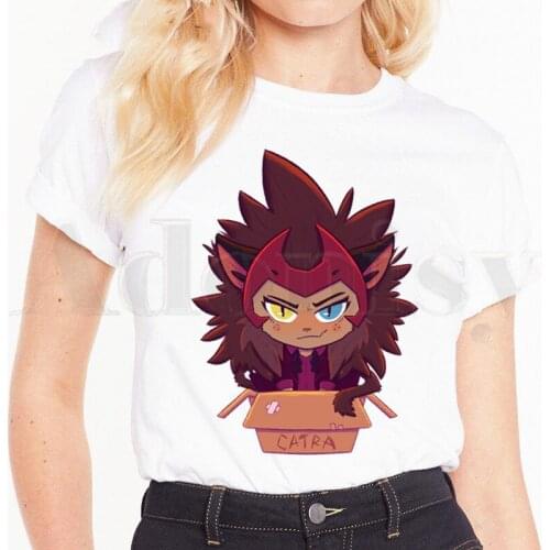 Adora Catra Love She Ra And Catra Cartoon Artwork Short Sleeve Female Tops Tees Harajuku VintageT Shirts Womens T-shirt