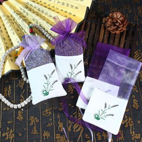 10PCS Floral Printing Lavender Bags Empty Fragrance Pouch Sachets Bag for Relaxing Sleeping Deep Purple Lavender Sachet Bag Gift
