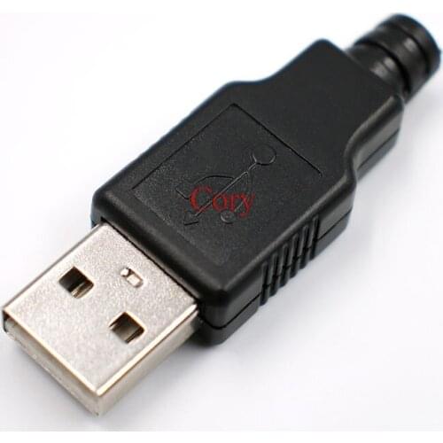 10PCS IMC USB Type A Male 4 Pin Plug Socket Connect With Black Plastic Cover DIY your own USB adapter CZYC