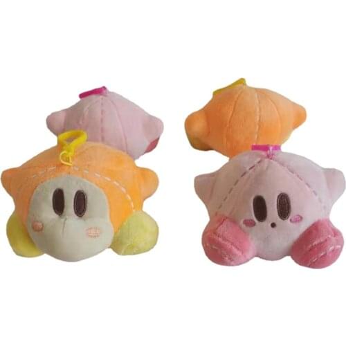 10Cm Kawaii special pink orange Kirby Star Adventure Game Animal Pendant Soft Stuffed Plush Keychain Dolls Kids Toys