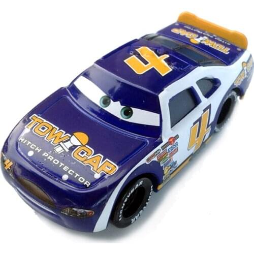 100% Original Pixar Cars 2 No.4 Racer 1:55 Scale Diecast Metal Alloy Model Brio Cute Toys For Kids Gifts Lightning McQueen