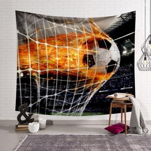3D Football Printing Tapestry Bedroom Living Room Dormitory Wall Hanging Tapestry Modern Sports Polyester Washable Blanket