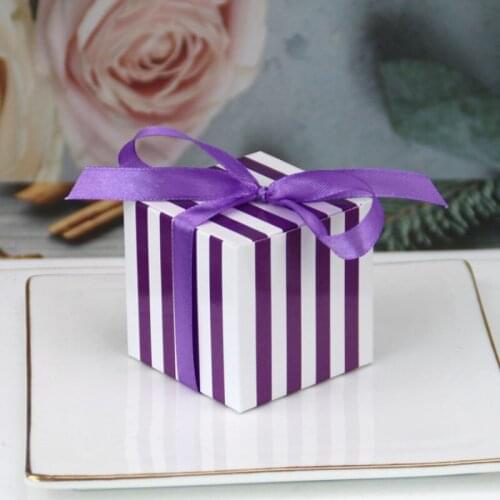 50pcs/lot Striped Candy Box Paperboard Wedding Favor Dragees Gift Boxes Eco Friendly Gift Boxes Packaging Wholesale price