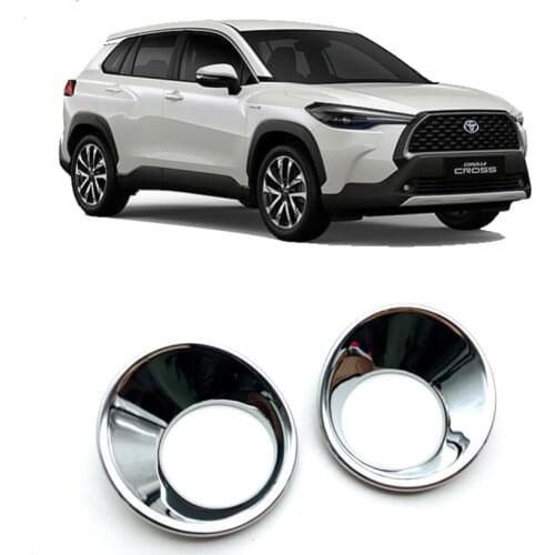 Car Accessories For Toyota Corolla Cross 2020 2021 Front Fog Lamp Light Chrome Trim Cover Molding Garnish