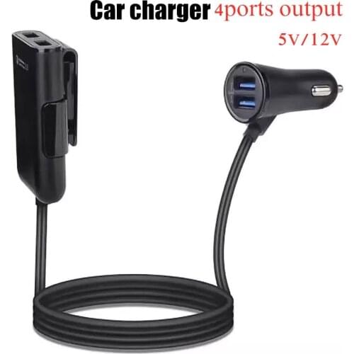 Car Charger Quick Fast Charging 3.0 4USB Ports Front And Rear Seat Taxi Flash Charcher Output 8A 12/5v For Mobile Phone
