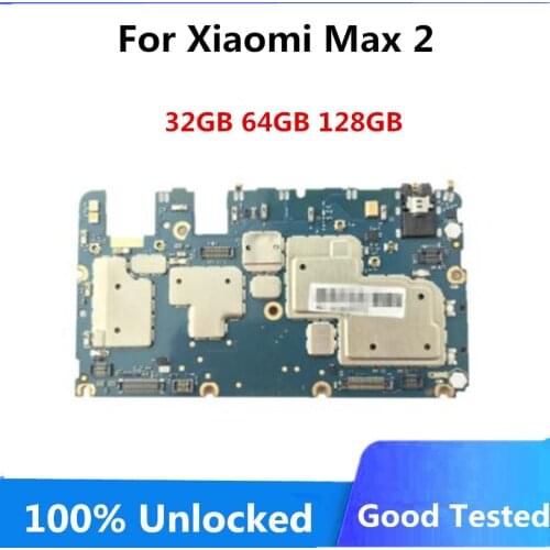 Free shipping For Xiaomi MI Max 2 Motherboard Original Unlock Clean IMEI Android OS Full Chips Logic Board 64/ 128/ 256 Circuits