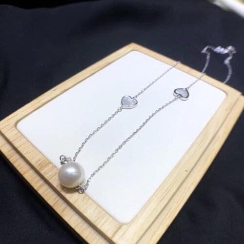 Shell Heart 925 Silver Necklace Chain with Pendant Findings Component Jewelry Parts Fittings for Pearls Corals Jades Stones