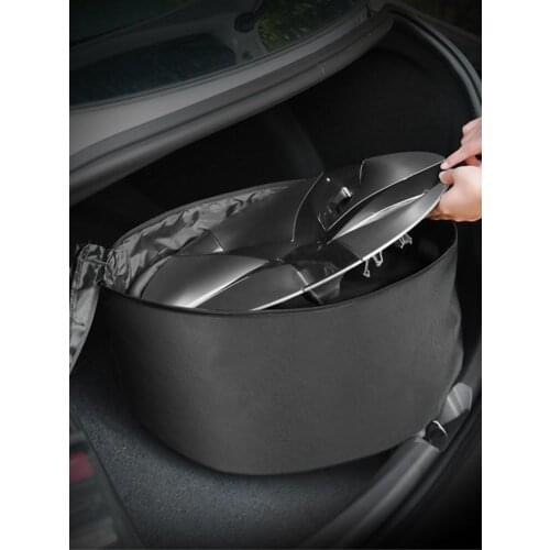 Wheel Cap Storage Bag For Tesla Model 3 18 inch or 19 inch Spare Tire Cover Case Oxford Cloth Portable Carrying Wheel Hub Cover