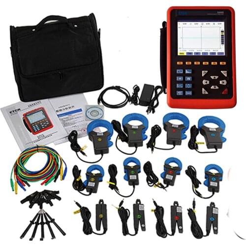 40Hz~70Hz Frequency Digital 3 Phase Power Analyzer Tester with ETCR068B/040B/008B Current Sensor Power Quality Monitor ETCR5000