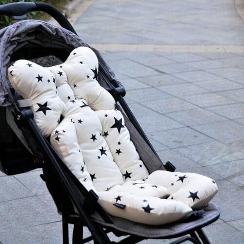 Baby Padded Cushion Trolley Chair Cushion Print Baby Stroller Seat Cushion Childrens Carriage Warm Cart Pillow Cushion