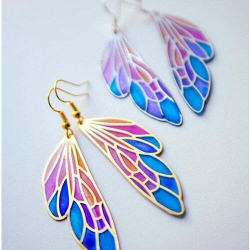Butterfly Long Earrings Women Sexy Drop Earring Butterfly Wings Colorful Jewelry Female Gifts Korean Fashion Romantic Earrings