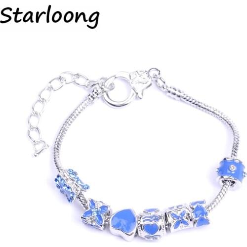 European Style Authentic Tibetan Silver plated drop oil alloy beads love Charm bangles for Women Original DIY Jewelry Gift