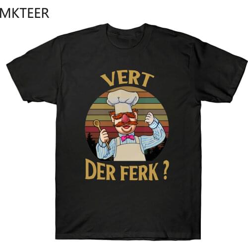 Swedish Chef Vert Der Ferk Sunset Vintage Retro Mens T Shirt Cotton Tee Print Harajuku Tops Men Short Sleeve Summer Mens Tees