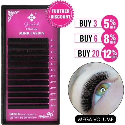 Genielash volume eyelash extensions lashes natural soft individual eyelashes special for mega volume easier to make volume fans