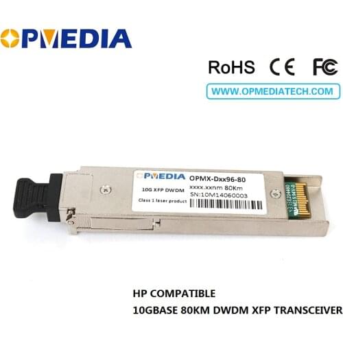 HP compatible 10GBASE-DWDM XFP 80KM C-Band(1563.86nm~1528.77nm) transceiver,10G XFP DWDM ZR optical module free shipping