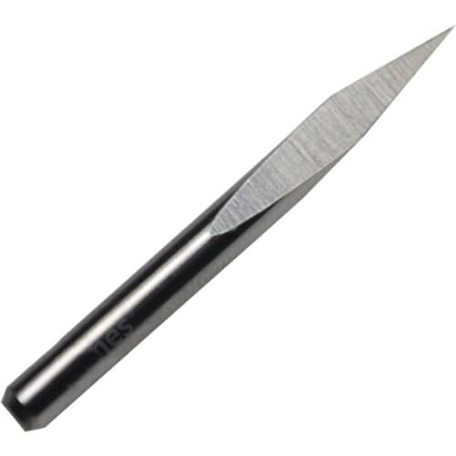HUHAO 5pcs 4mm Dia., 45 Angle, 0.2mm Tip, 3 Edge Carbide Woodworking Tools, for CNC Router Machine