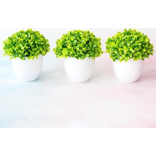 Artificial Plant Grass Bonsai Ornament Miniascape Garden Hotel Desktop Decor With Pot