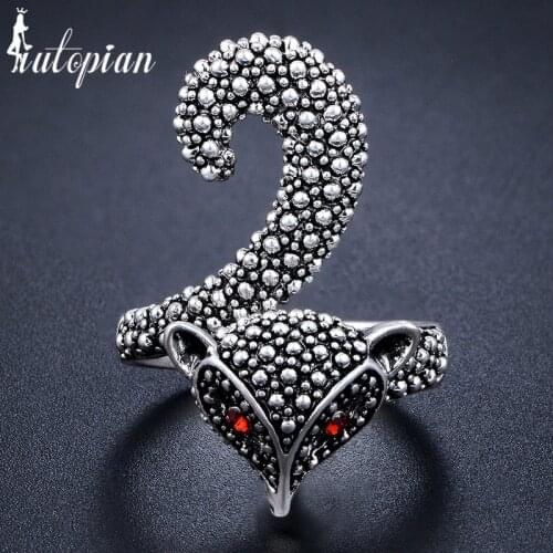 Iutopian Brand Cute Fox Vintage Retro Unqiue Ring Anels For Women Anti Allergy Environmental Metal #RB01623