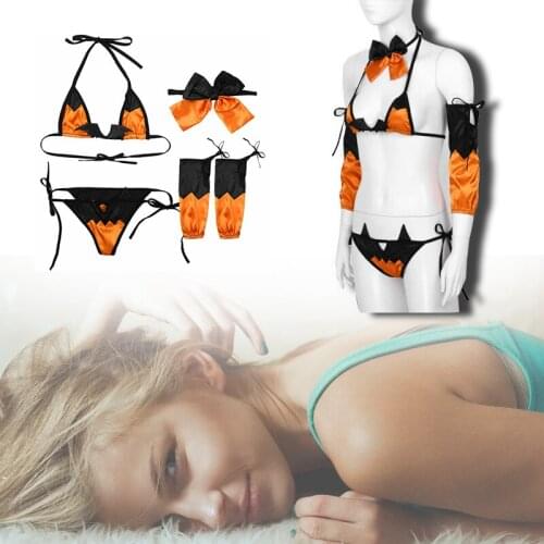Ladies Sexy Lingerie Set Halloween Bat Cosplay Maid Uniform Sexy Underwear Outfit Erotic Lingerie Nightwear Party Sexy Costumes