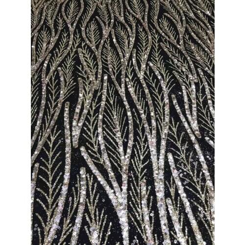 Beautiful Lace Fabric Glitter Sequin Embroidery French Tulle Mesh Cloth Sewing Accessories Design Wedding Dress Skirt 5 Yards