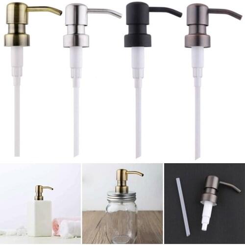 Metal DIY Soap Pump Liquid Lotion Dispenser Replacement Head Jar Tube General Shampoo Stainless Steel Emulsion Pump Head Nozzle