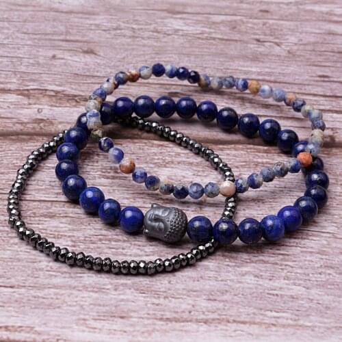 Multi Color Stretch Beaded Stackable Natural stone Bracelets - Layering Bead Strand Statement Bangles