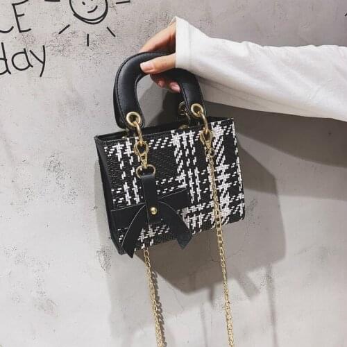 Fashion striped womens shoulder bag new PU handbag discount Messenger bag high quality metal shoulder strap shopping bags 2019