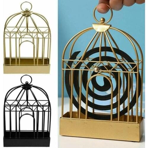 Nordic Iron Birdcage Mosquito Coil Holder Home Wall Hook Mosquito Repellent Incenses Rack Plate Desktop Ornaments Home Decor