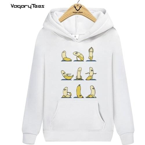 New fashion desgin men Hoodies Sweatshirts Exercise banana Graphics T shirt funny cute boy casual Hip Hop Unisex Streetwear